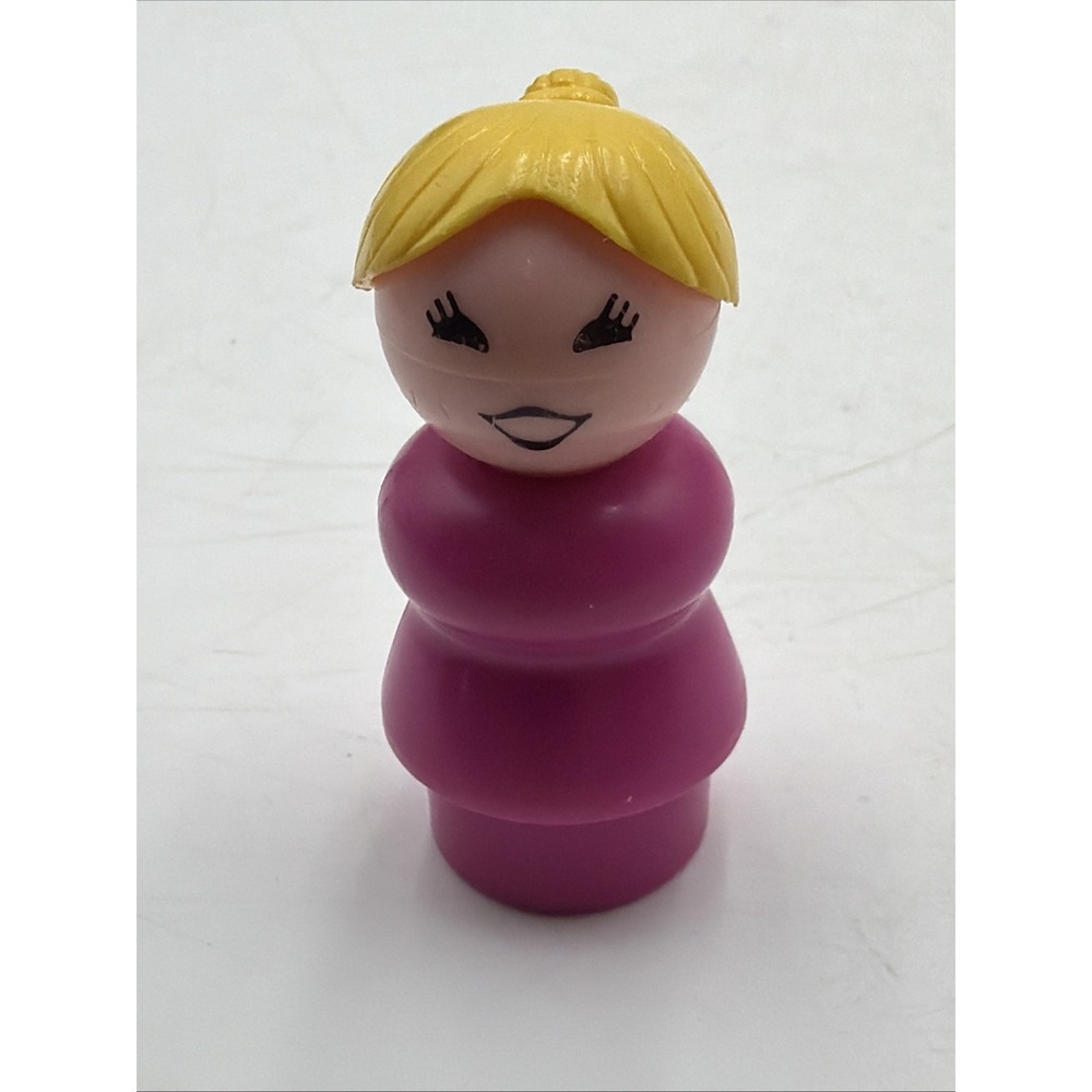 Fisher Price Vintage Little People Pink Woman Magenta Mom Figure Plastic HTF